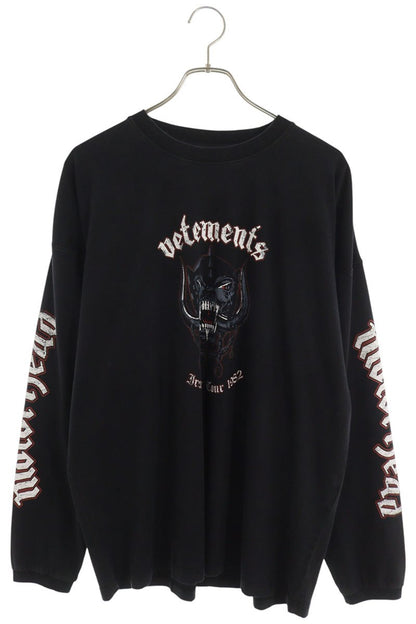 VETEMENTS AW26 Graphic Print Long Sleeve Shirt Black Size M
