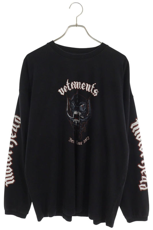 VETEMENTS AW26 Graphic Print Long Sleeve Shirt Black Size M