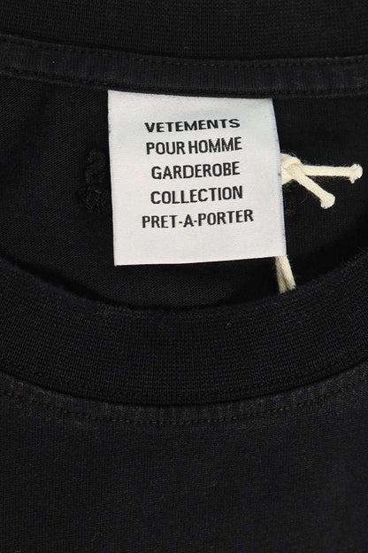 VETEMENTS AW26 Graphic Print Long Sleeve Shirt Black Size M