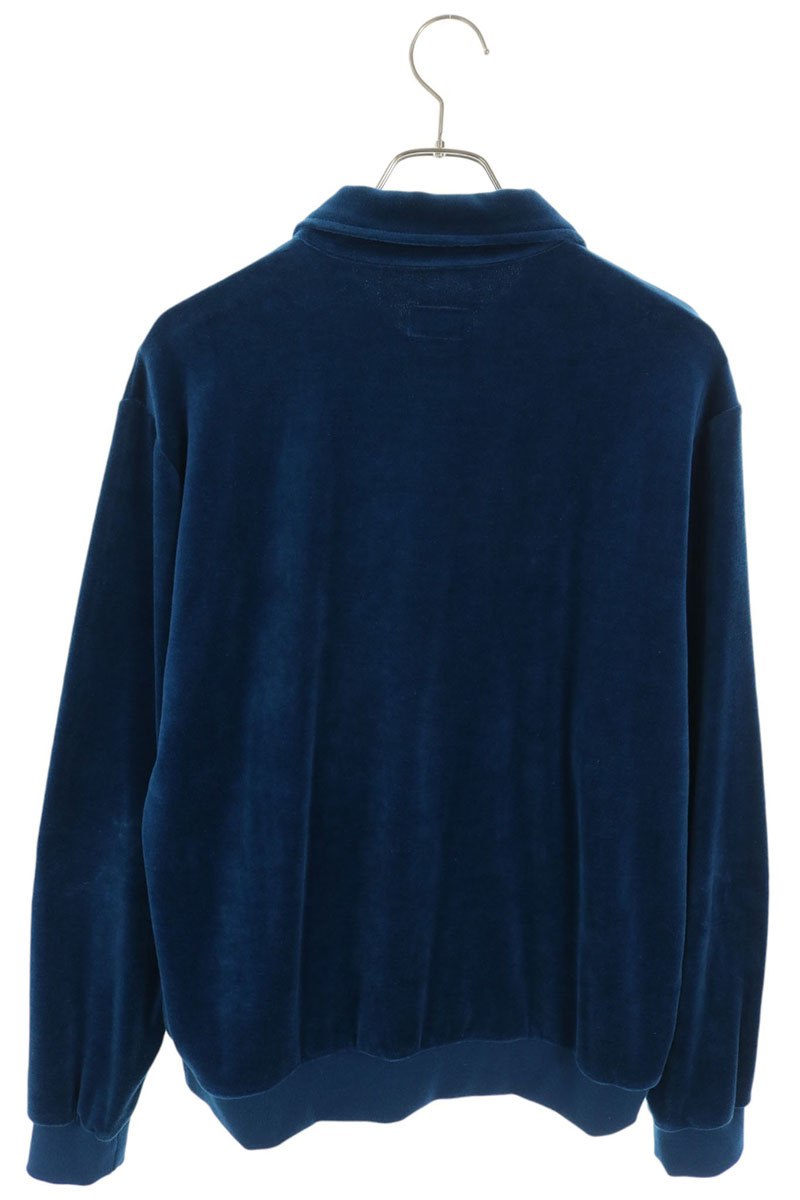 SUPREME Velour Long Sleeve Polo Blue Size M