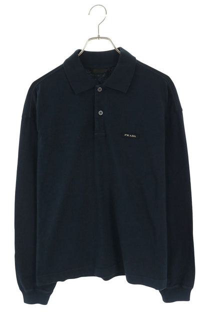 PRADA FW26 Chest Logo Long Sleeve Polo Shirt Size XL
