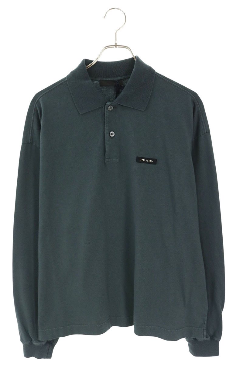 PRADA 26AW Chest Logo Cotton Polo Dark Green Size M