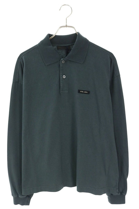 PRADA 26AW Chest Logo Cotton Polo Dark Green Size M