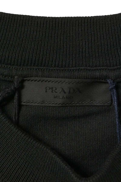 PRADA 26AW Cotton Chest Logo Long T-Shirt Black Size S