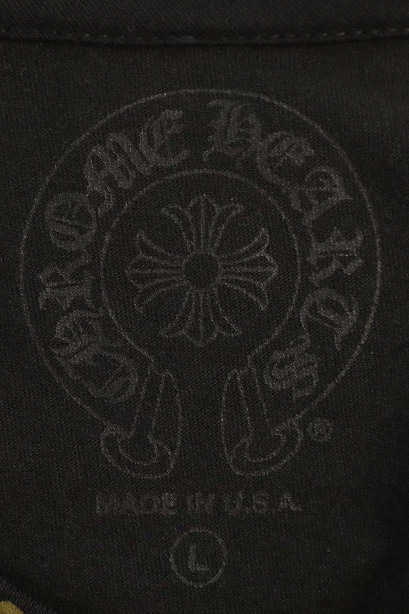 Chrome Hearts Neck Logo Print Cotton Sleeve T-Shirt Size L