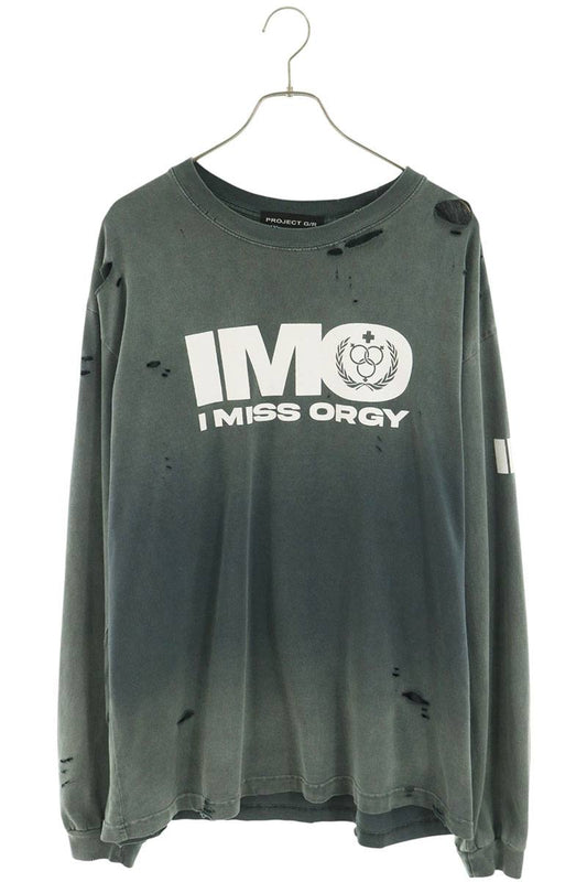 PROJECT GR Washed Print Long Sleeve Shirt Black Size 1