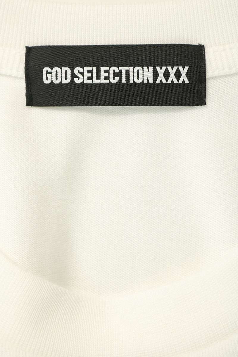 GOD SELECTION XXX White Glitter Logo Long Sleeve Top Size L