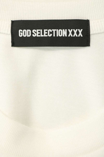 GOD SELECTION XXX White Glitter Logo Long Sleeve Top Size L