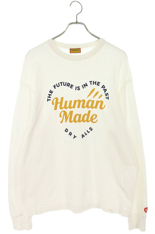 HUMAN MADE Logo Print Long Sleeve T-Shirt White Size XL