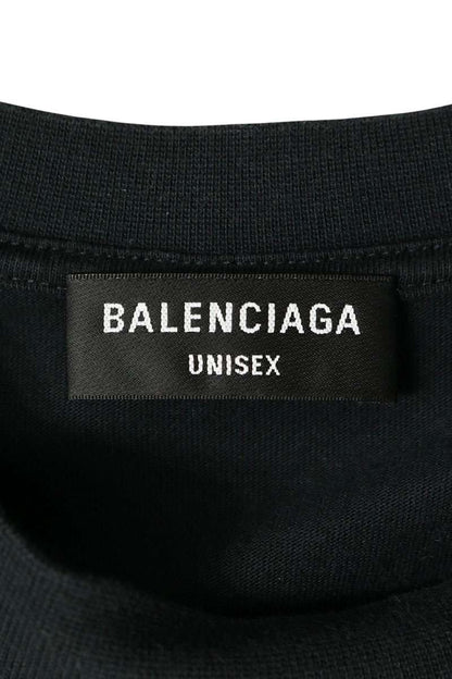 BALENCIAGA Metal Logo Layered Long Sleeve Black Shirt Size 2