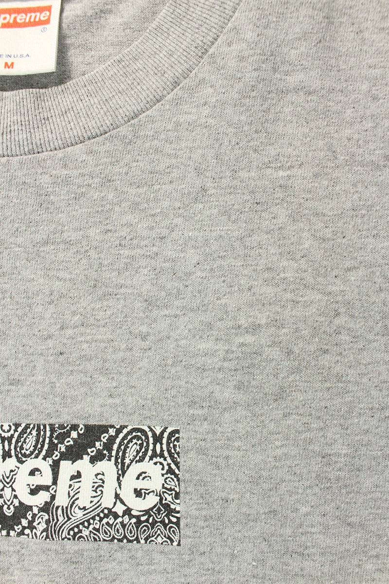 Supreme Paisley Box Logo Tee Logo T-Shirt Gray Size M