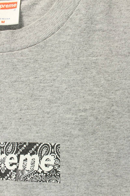 Supreme Paisley Box Logo Tee Logo T-Shirt Gray Size M