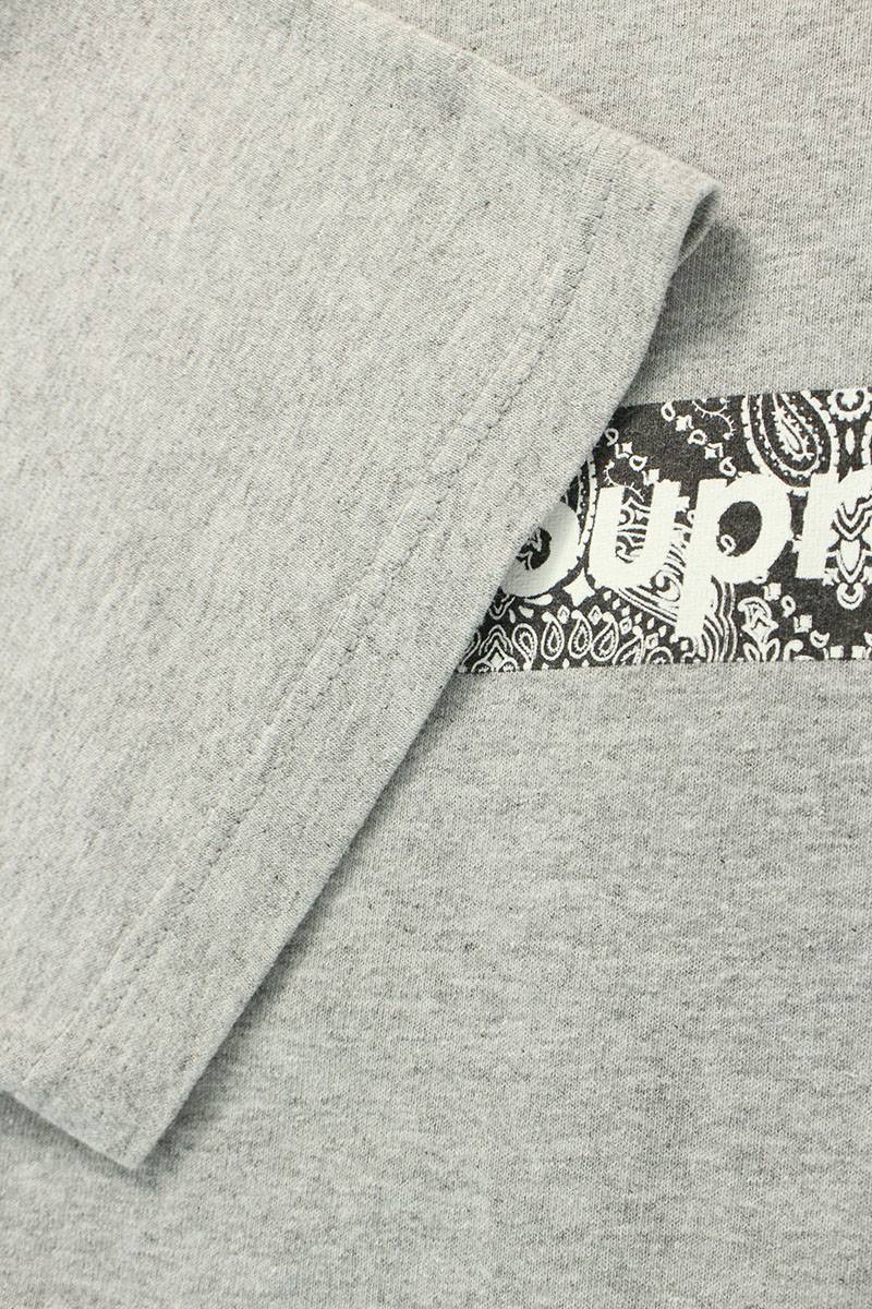 Supreme Paisley Box Logo Tee Logo T-Shirt Gray Size M