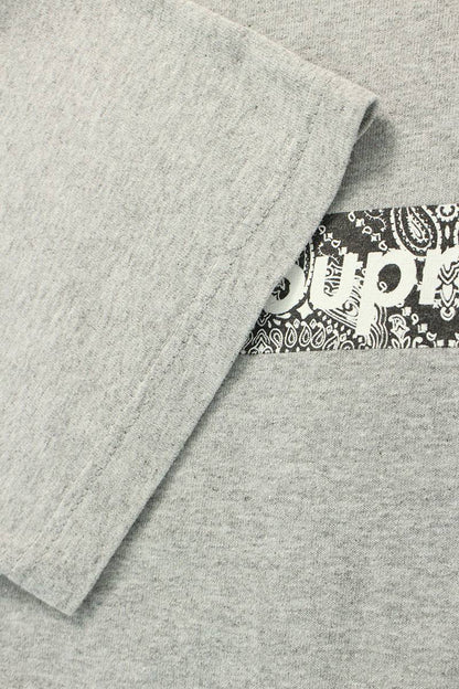 Supreme Paisley Box Logo Tee Logo T-Shirt Gray Size M