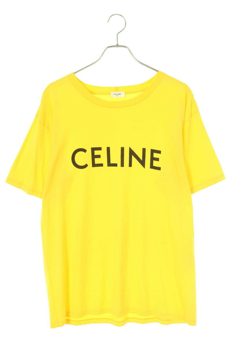 CELINE by Hedi Slimane Yellow Logo Print Loose Fit Size S