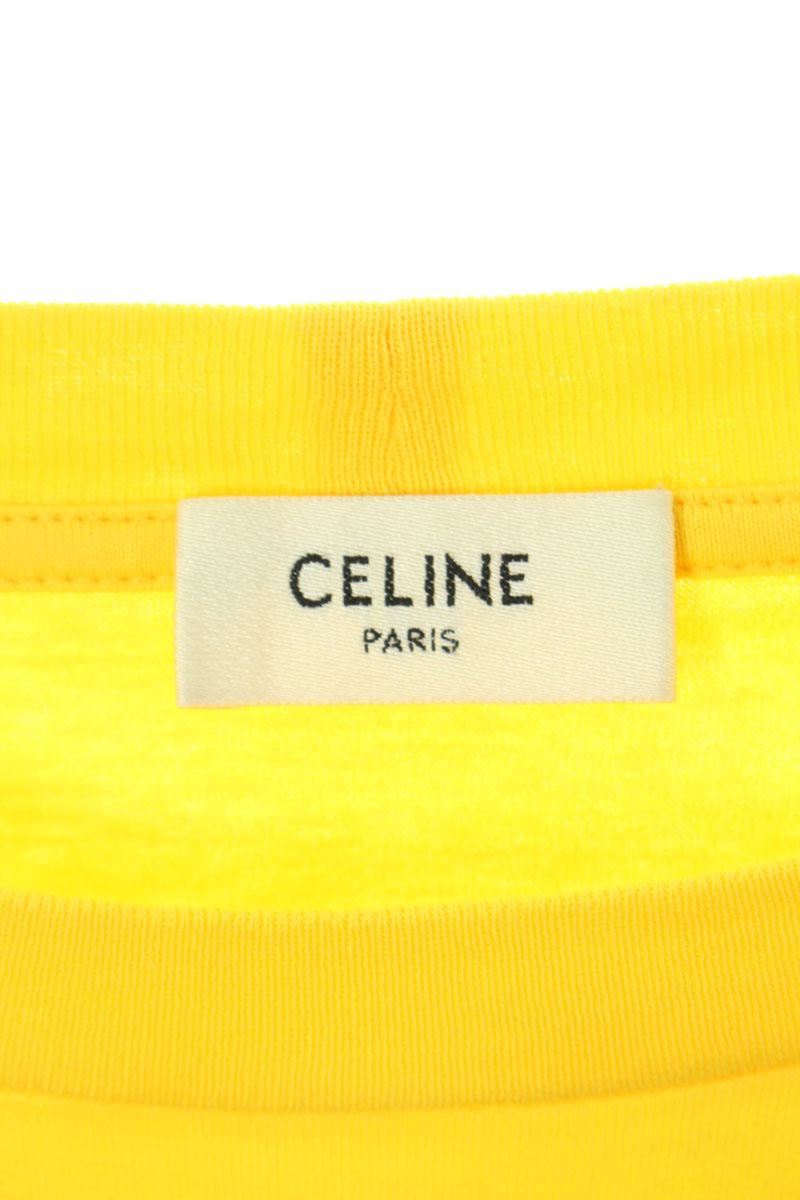 CELINE by Hedi Slimane Yellow Logo Print Loose Fit Size S