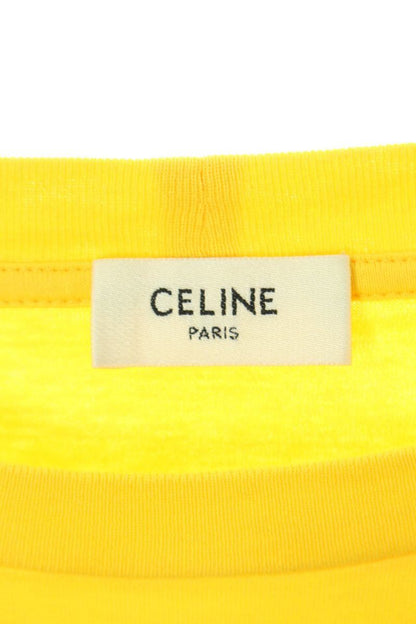 CELINE by Hedi Slimane Yellow Logo Print Loose Fit Size S