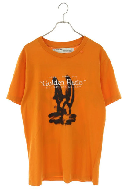 OFF-WHITE 20SS Back Arrow Spray Print T-Shirt Orange Size L