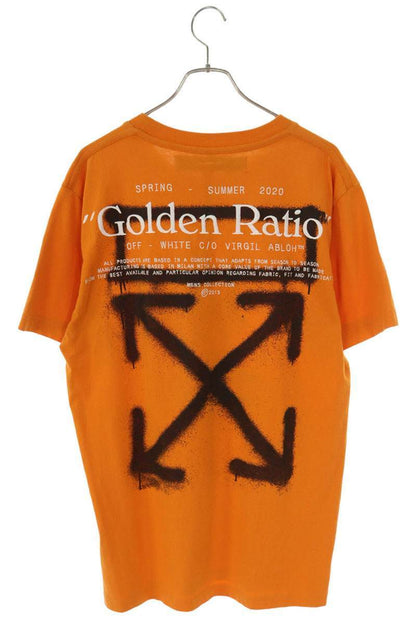 OFF-WHITE 20SS Back Arrow Spray Print T-Shirt Orange Size L