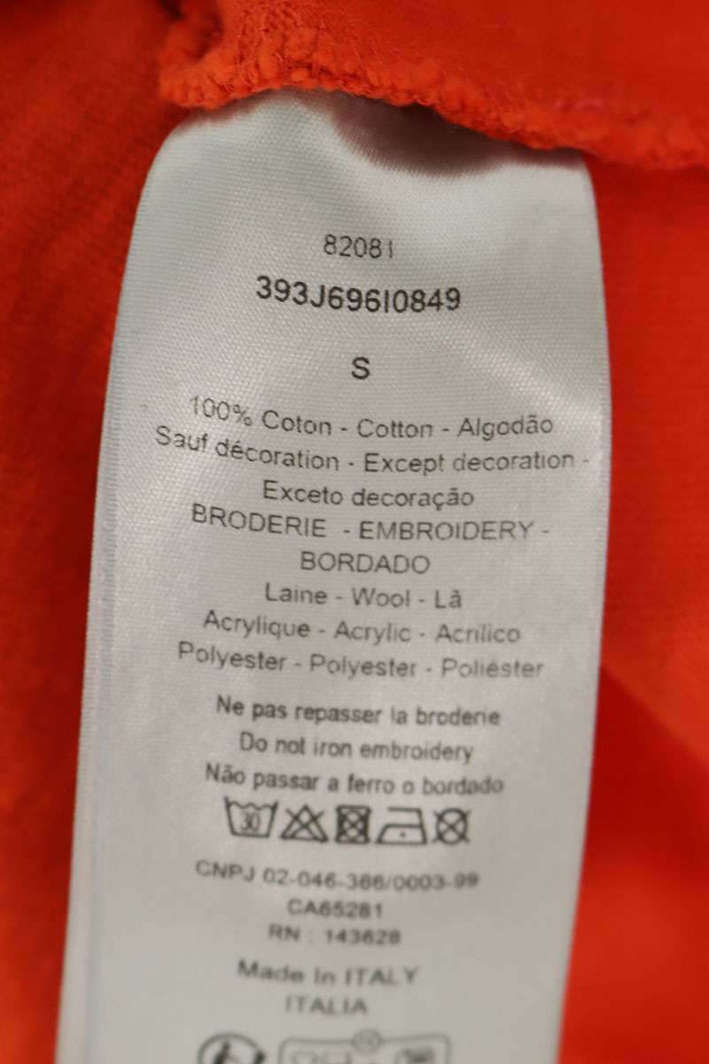 DIOR x DENIM TEARS 23AW Red Embroidered Logo Tee Size S