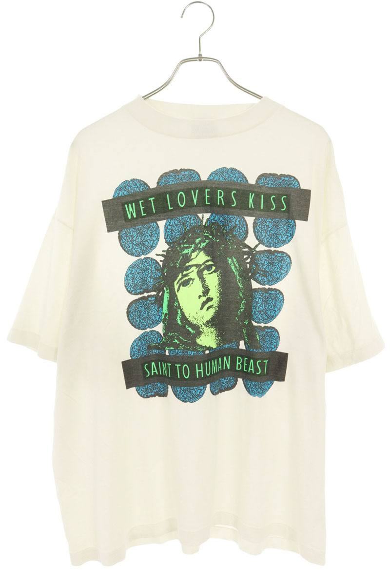 SAINT MICHAEL 24AW KISS Print T-Shirt White Size XXL