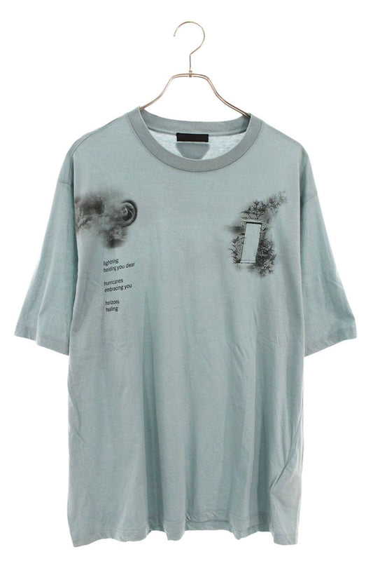 Prada 22SS Transfer Print Cotton T-Shirt Blue/Black Size XXL
