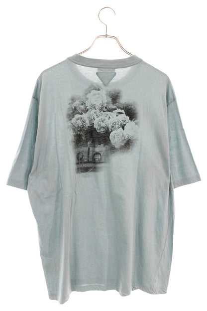 Prada 22SS Transfer Print Cotton T-Shirt Blue/Black Size XXL