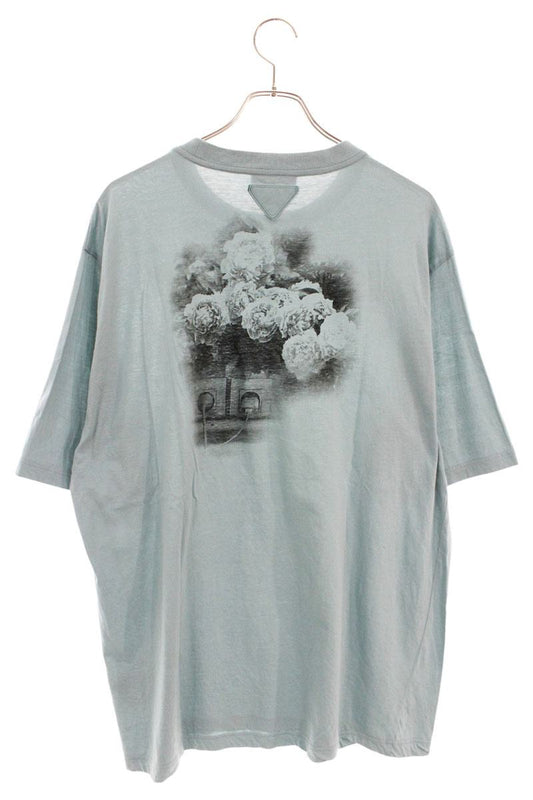 Prada 22SS Transfer Print Cotton T-Shirt Blue/Black Size XXL