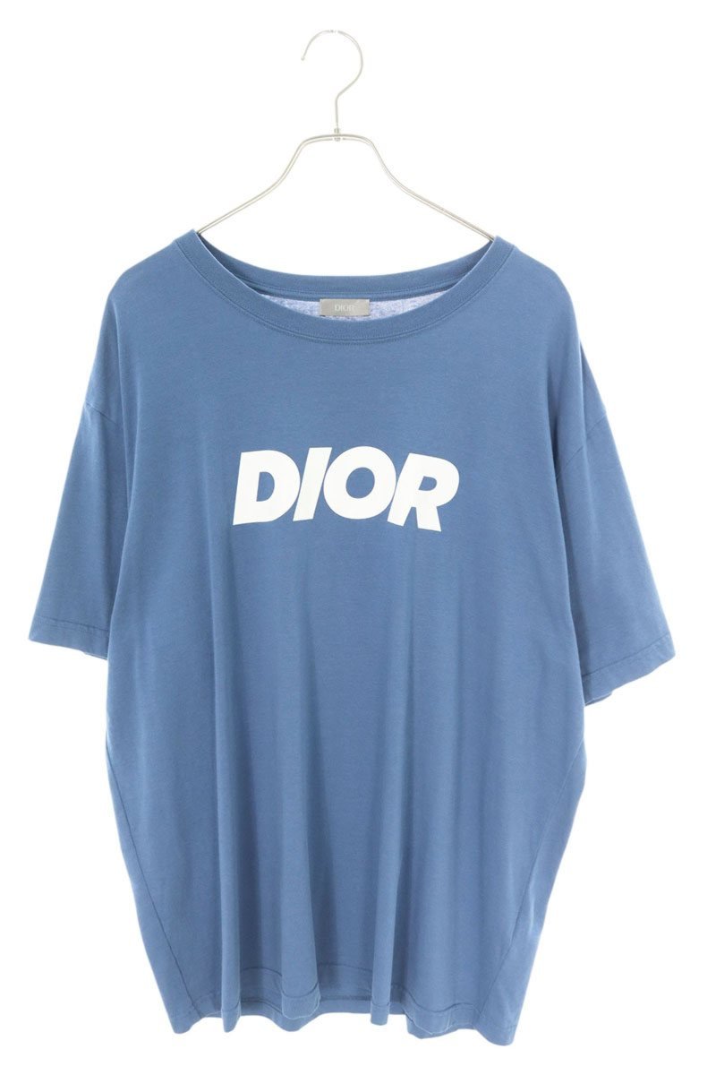 DIOR 24AW Dior Italic Blue Logo Relaxed Fit Tee Size X3L
