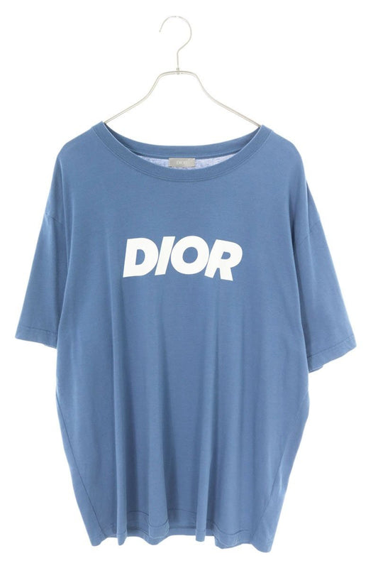 DIOR 24AW Dior Italic Blue Logo Relaxed Fit Tee Size X3L