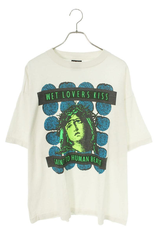 SAINT MICHAEL 24AW KISS Print T-Shirt White Size XL