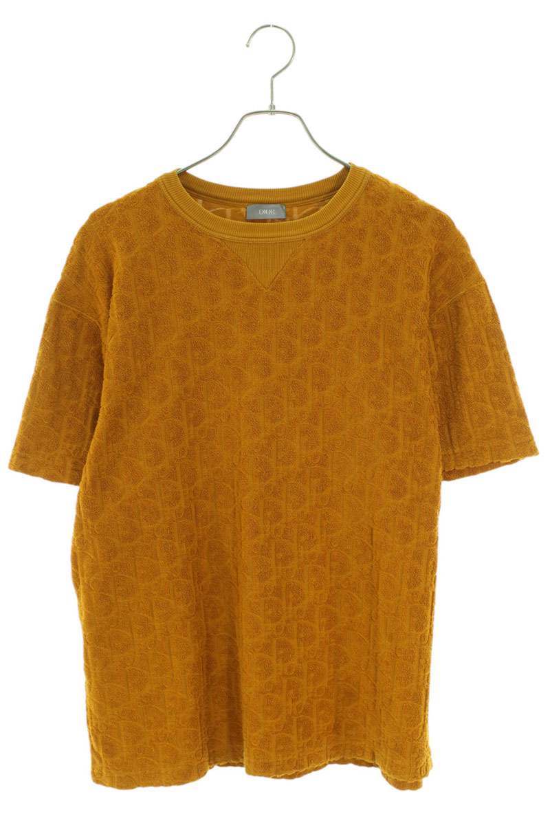 DIOR 22SS Orange Oblique Terry Jacquard Tee Size S