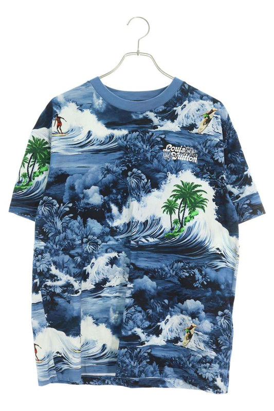Louis Vuitton 24AW Print Cotton T-Shirt Blue Size S