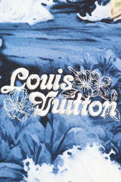 Louis Vuitton 24AW Print Cotton T-Shirt Blue Size S