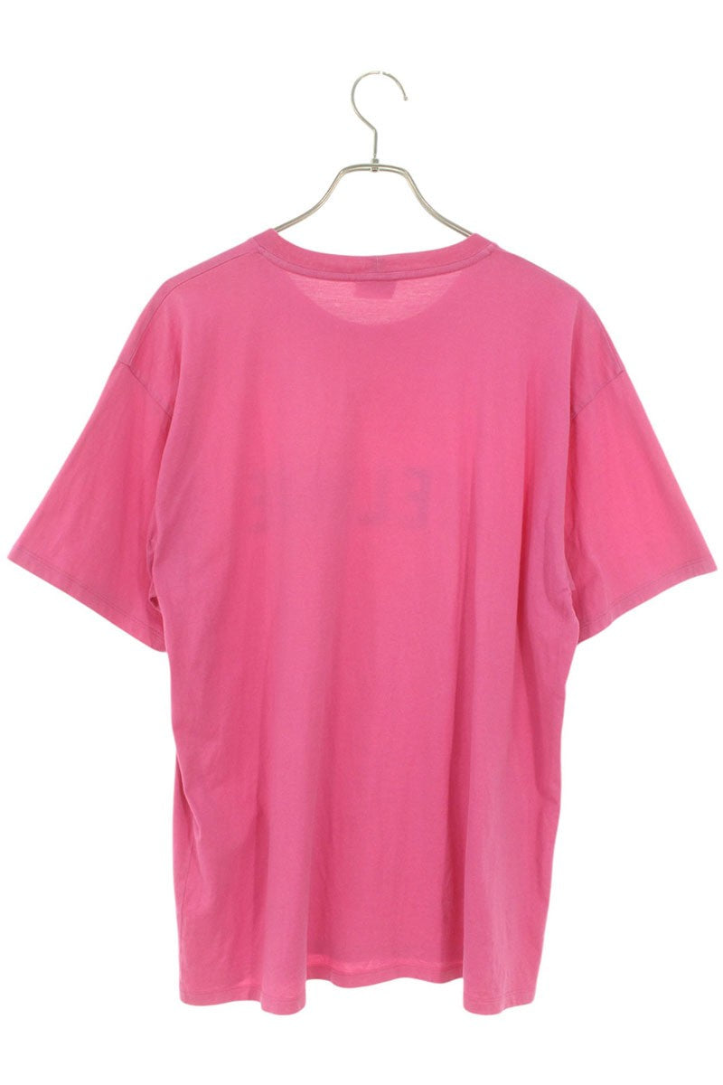 CELINE Pink Logo Print Loose Fit Cotton Tee Size M