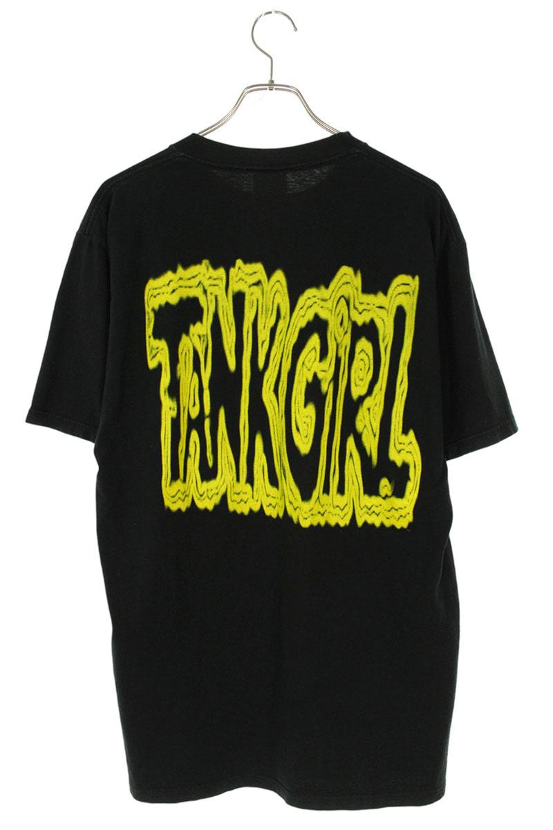 VINTAGE TANK GIRL Print T-Shirt Black Size L