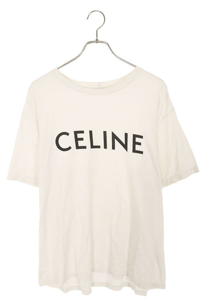 CELINE Loose Fit Logo Print T-Shirt White Size M