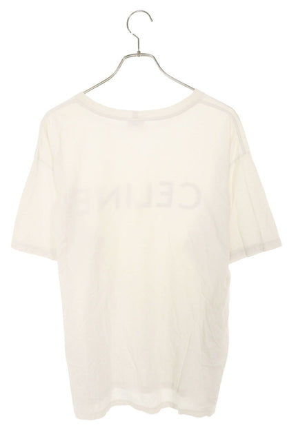 CELINE Loose Fit Logo Print T-Shirt White Size M
