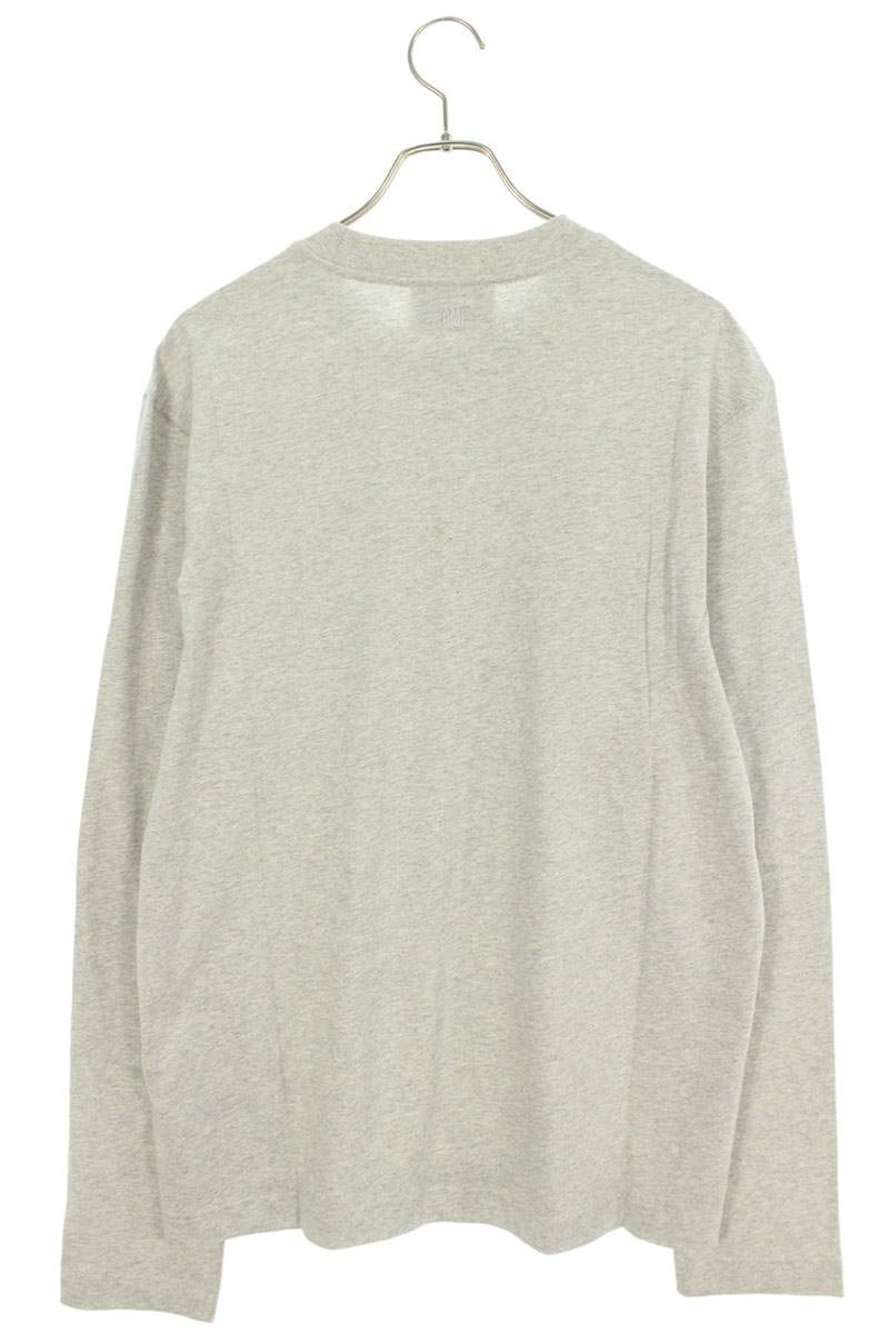 AMI Alexandre Mattiussi 25SS Heart A Long Sleeve Tee Gray Size XXL