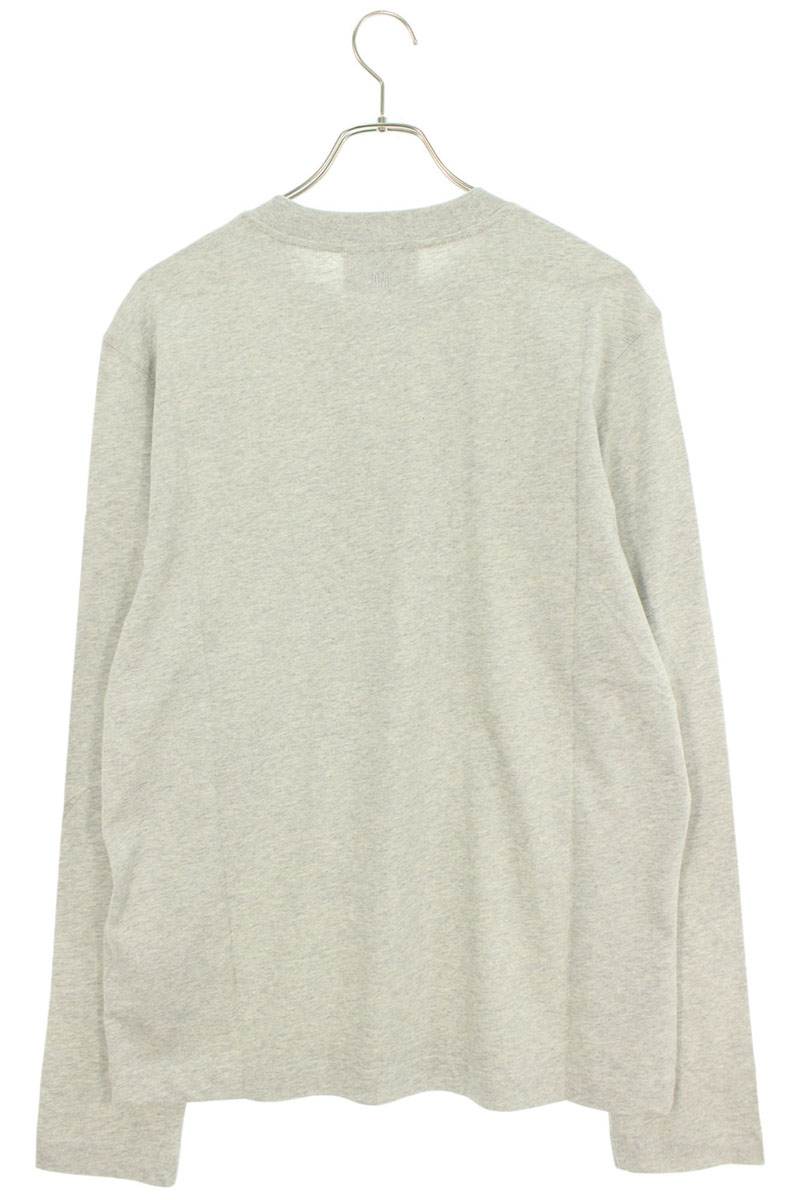 AMI 25SS Embroidered Long Sleeve T-Shirt Gray Size XL