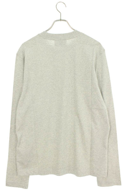 AMI 25SS Embroidered Long Sleeve T-Shirt Gray Size XL