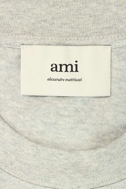 AMI 25SS Embroidered Long Sleeve T-Shirt Gray Size XL
