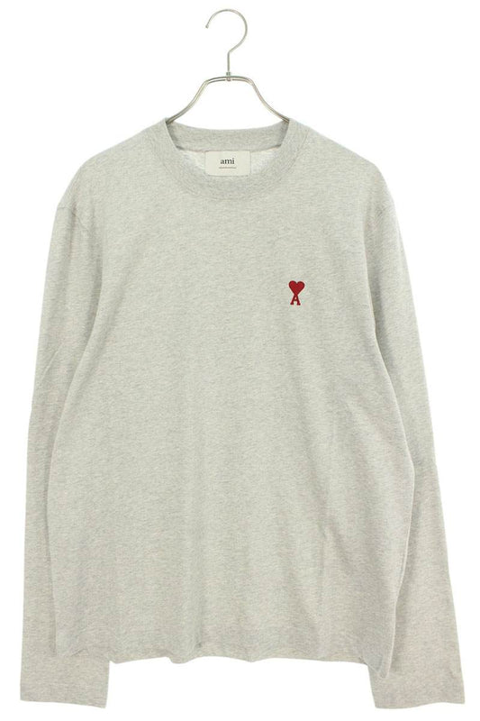 AMI Alexandre Mattiussi 25SS Heart A Long Sleeve Tee Gray Size L