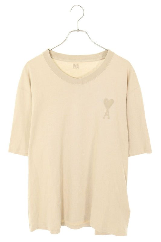 AMI Logo Embroidered T-Shirt Beige Size XL