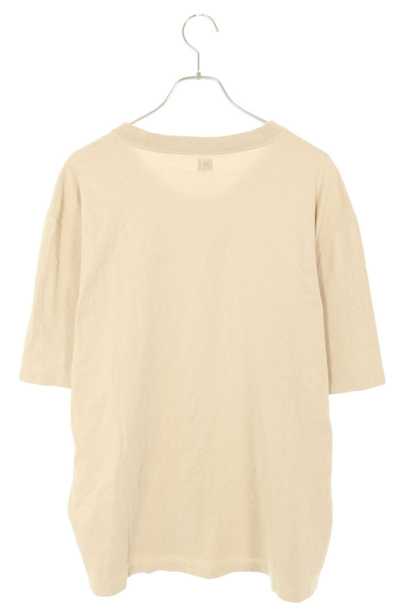 AMI Logo Embroidered T-Shirt Beige Size XL