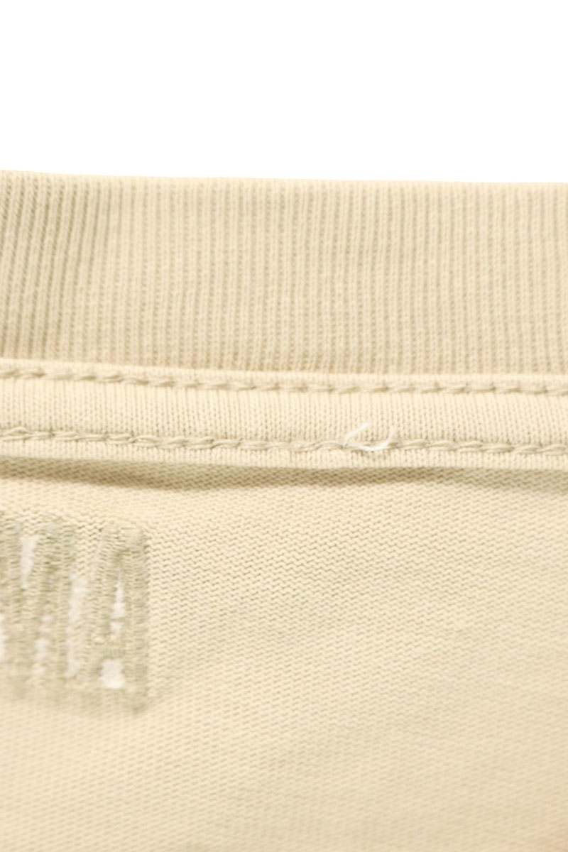 AMI Logo Embroidered T-Shirt Beige Size XL