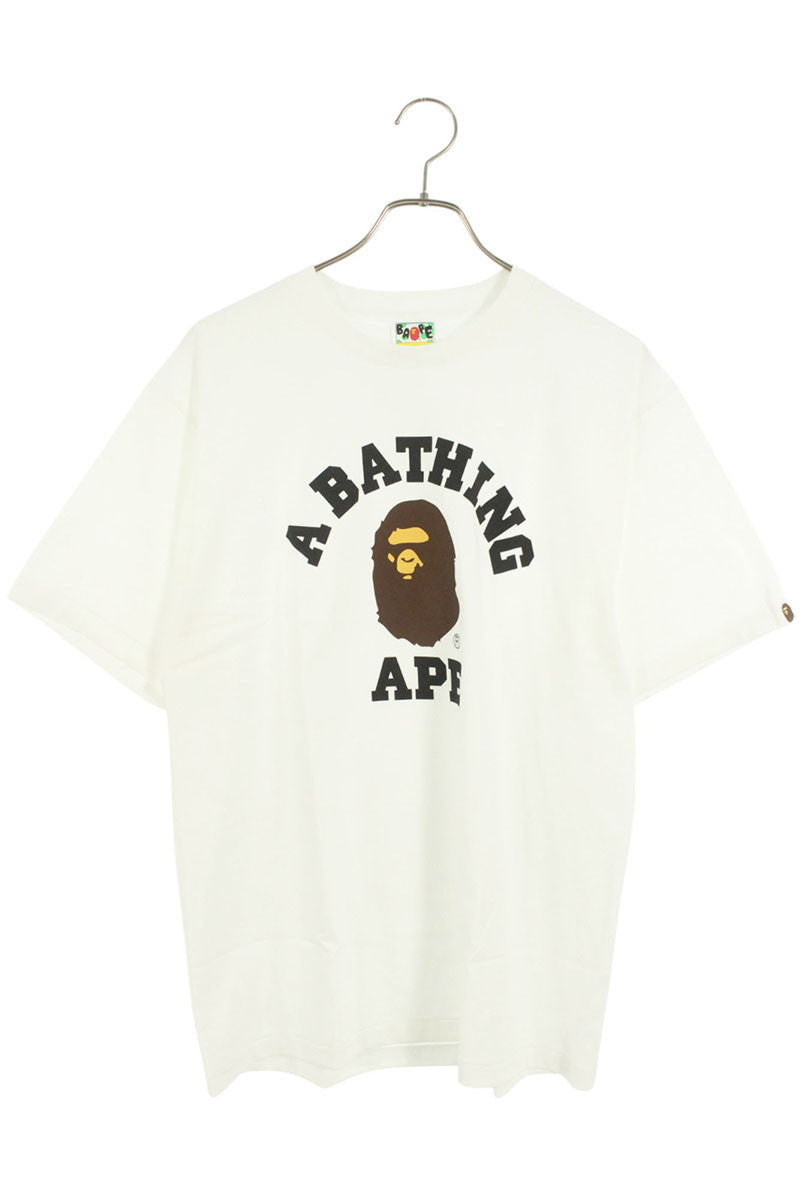 Bape Logo College T-Shirt White Size L