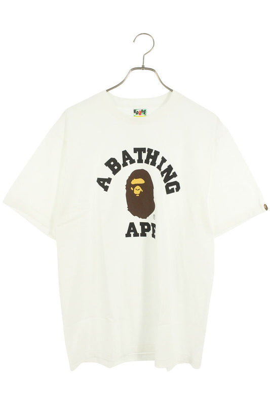 Bape Logo College T-Shirt White Size L