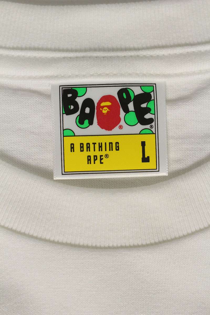 Bape Logo College T-Shirt White Size L
