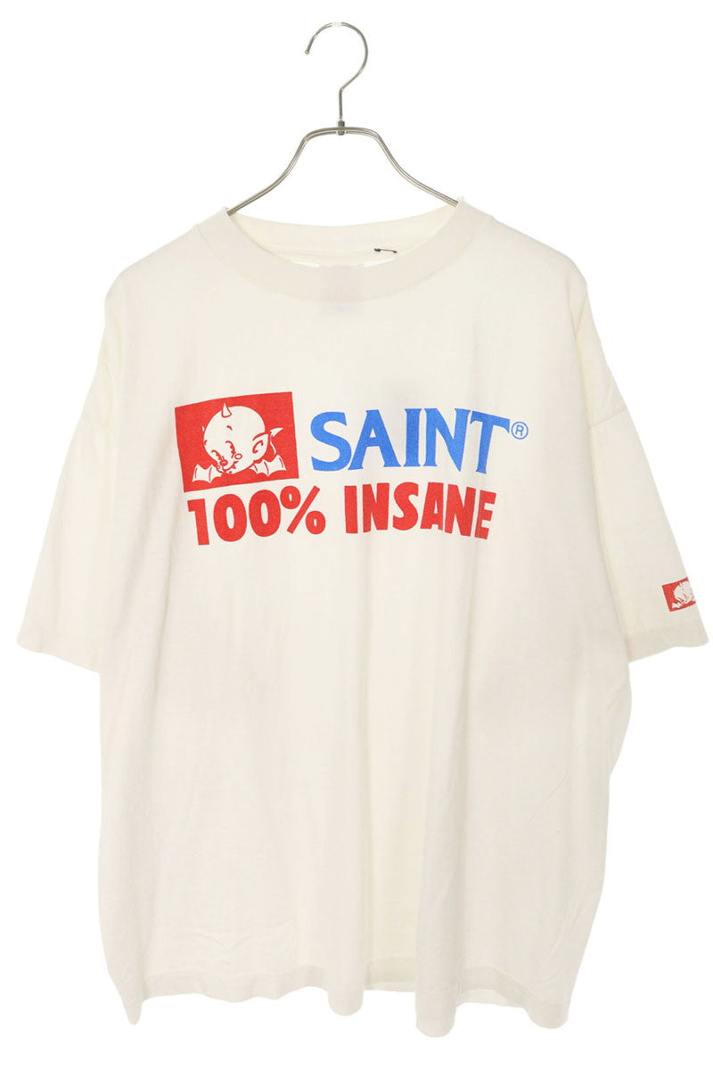 SAINT MICHAEL 25SS INSANE Print T-Shirt White Size XXL